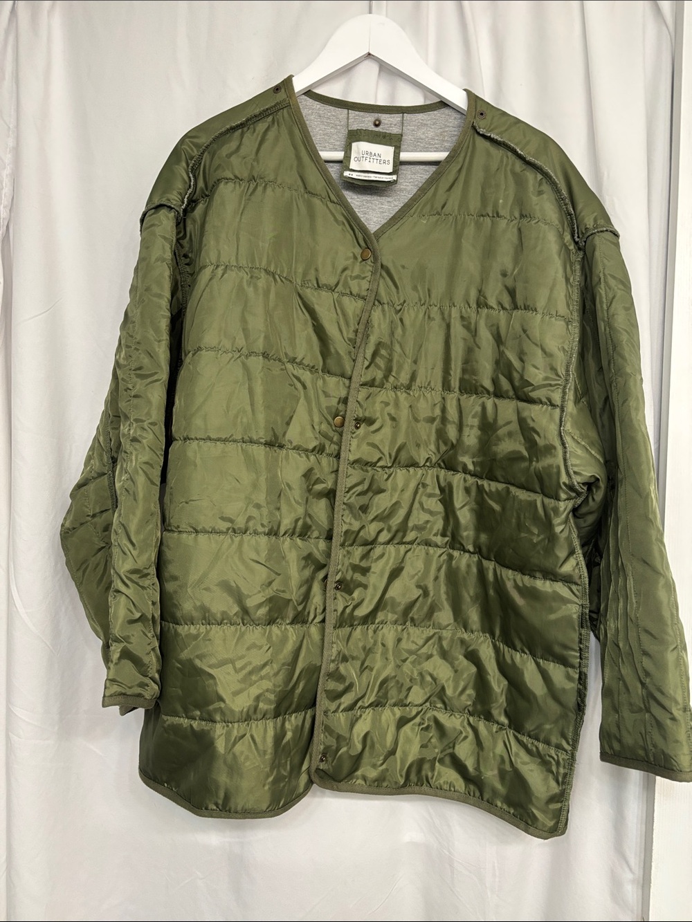 Urban Outfitters Women's Quilted Liner Jacket Olive Green Size M Lightweight